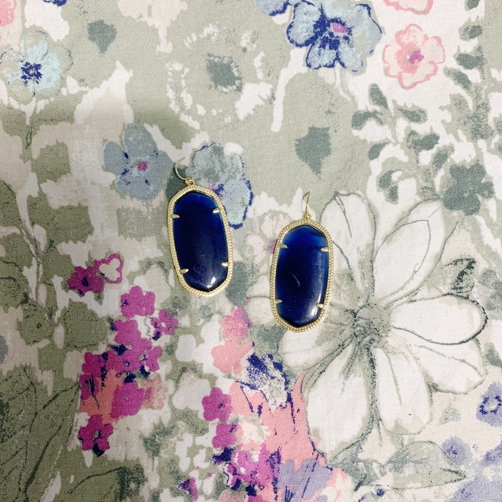 Kendra Scott Danielle Earrings | Navy & Gold